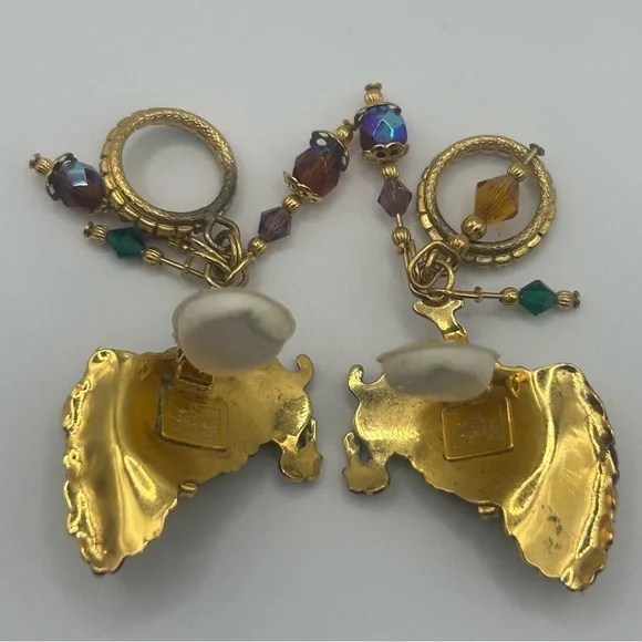 Vintage Lunch at the Ritz Turkey Earrings - Picture 6 of 7